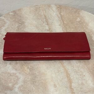 Red Envelope fold over snap travel jewelry wallet
